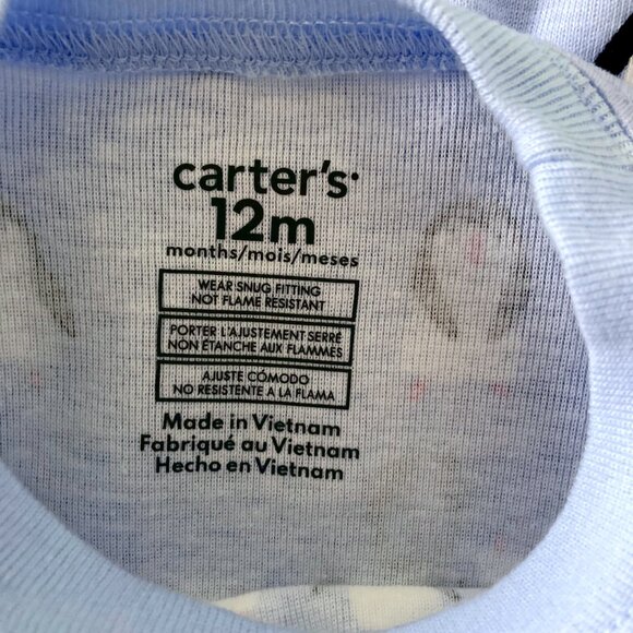 NWOT Carter's Two Piece Snowman Holiday Pajamas 6-12M - Picture 4 of 5